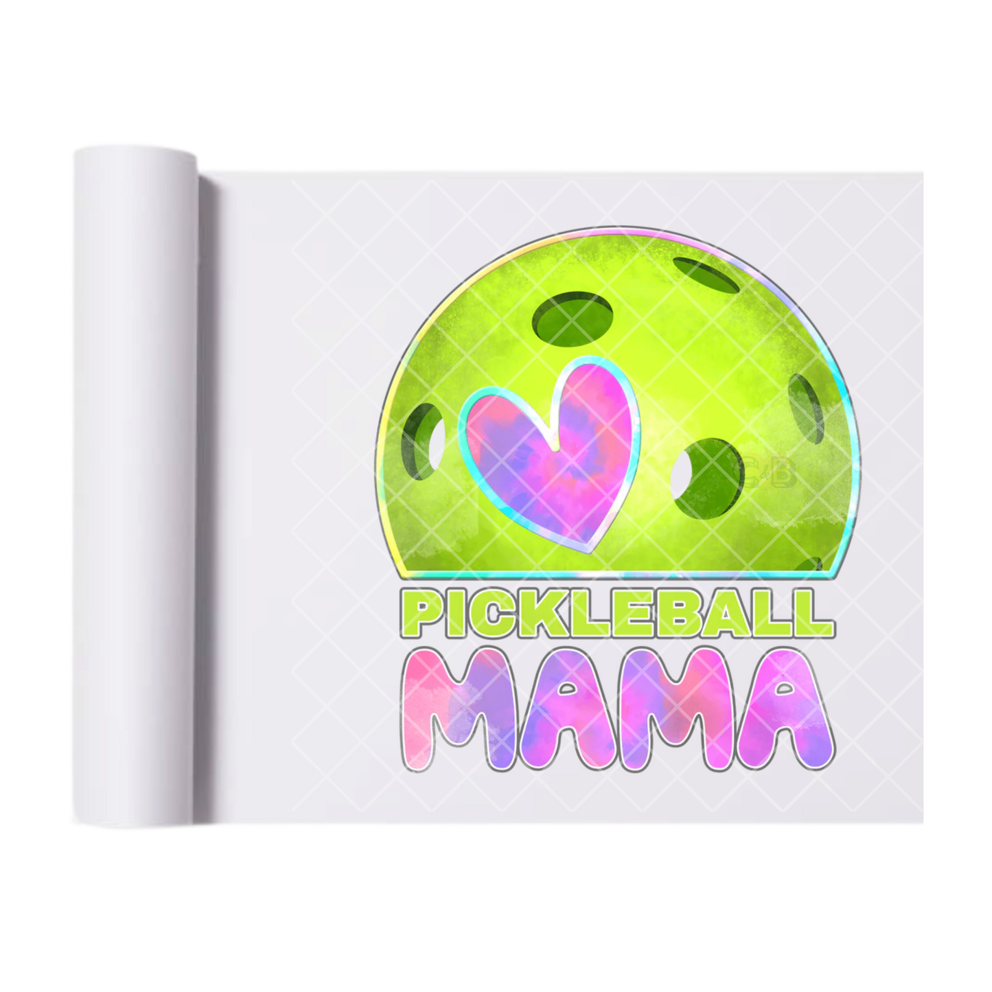 Pickleball Mama - Direct Print Film Transfer for T-Shirts, Cotton, Polyester & Blends - High-Quality Print
