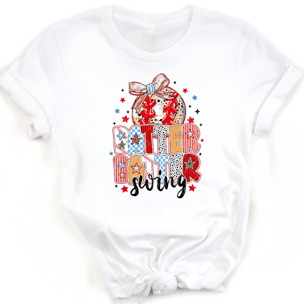 Batter Batter Swing Multi Pattern - Premium Graphic T-Shirt for Casual Wear
