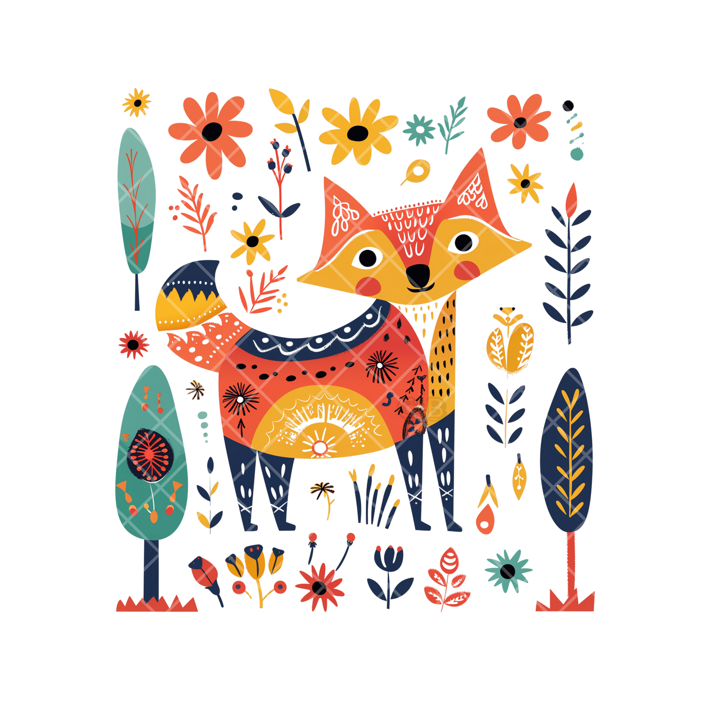 Pattern Fox Blend PNG