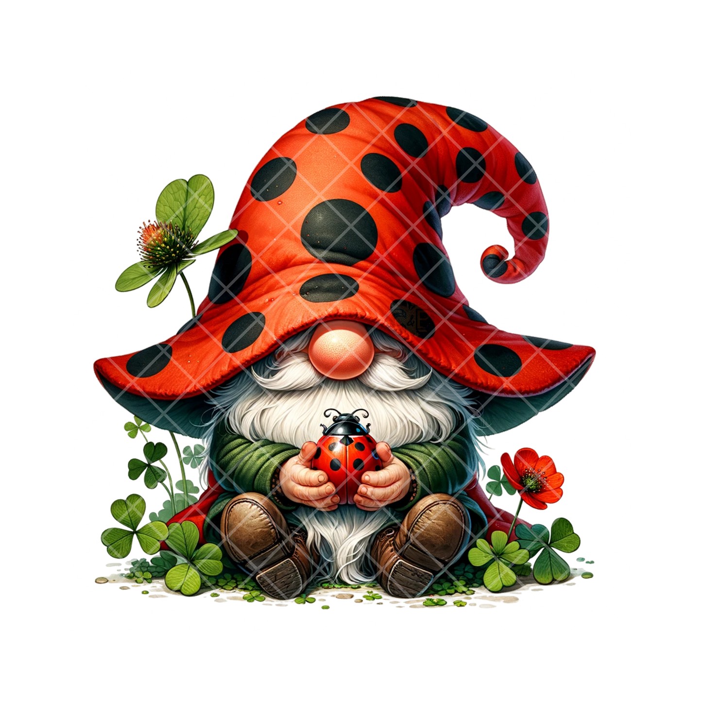 Ladybug Themed Gnome PNG