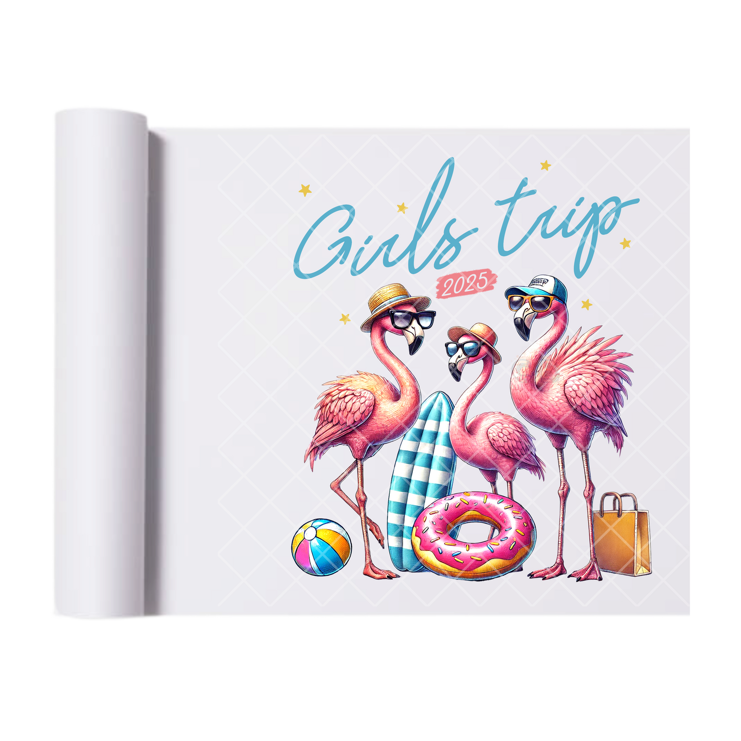 Girls Trip Flamingos - Direct Print Film Transfer for Trendy T-Shirts, Cotton, Polyester & Blends - High-Quality Print