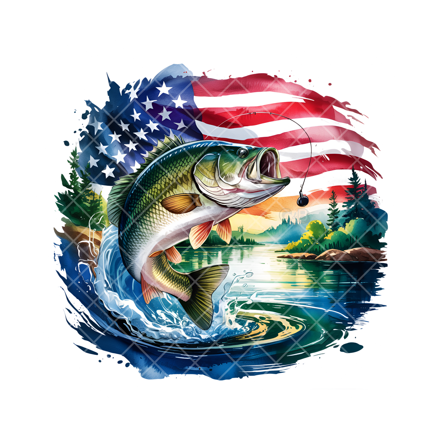 American Bass Fishing PNG