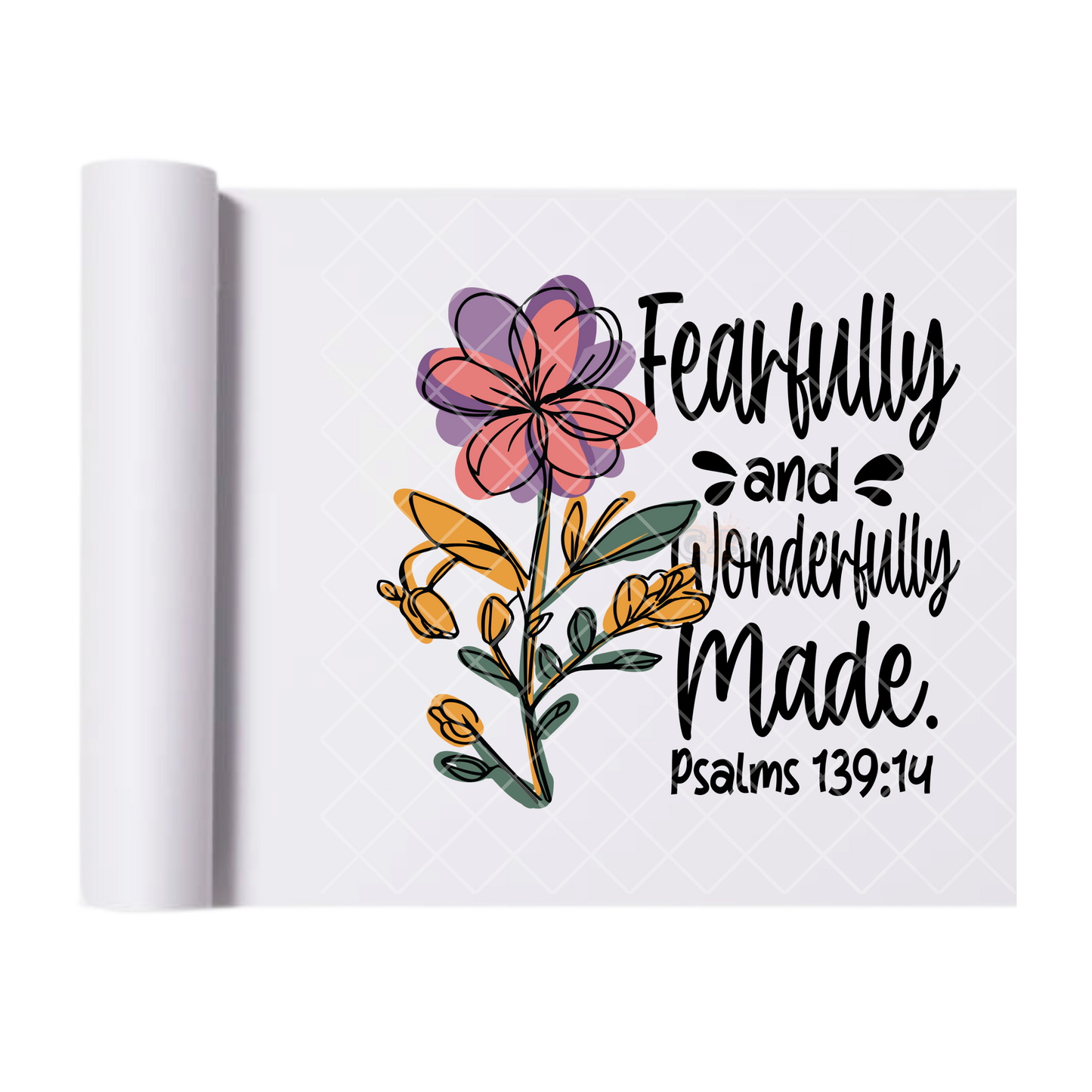 Fearfully And Wonderfully Made - Direct Print Film Transfer for Trendy T-Shirts, Cotton, Polyester & Blends - High-Quality Print