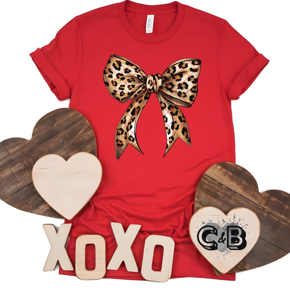 Cheetah print bow illustration PNG