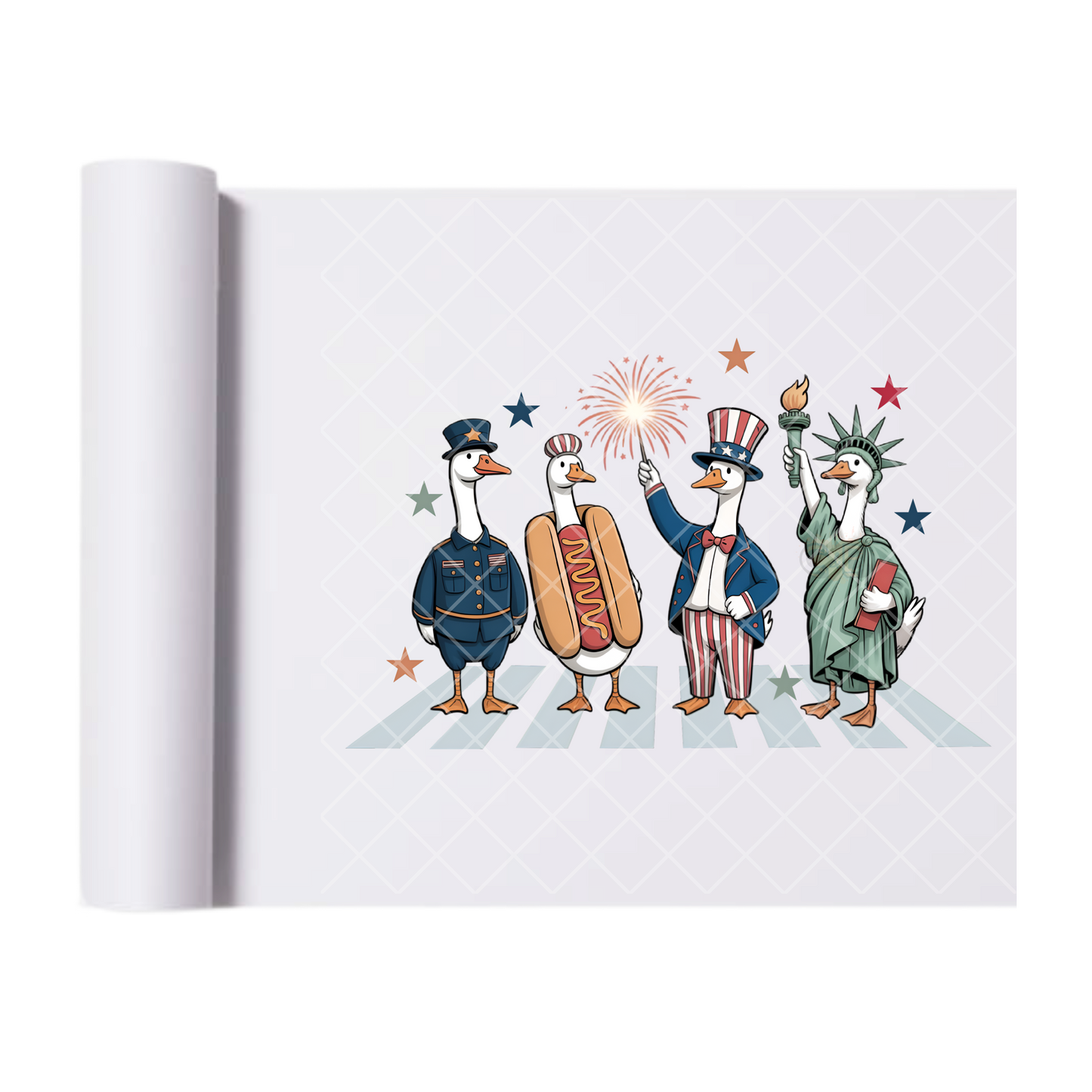 Ducks Of Liberty - Direct Print Film Transfer for Trendy T-Shirts, Cotton, Polyester & Blends - High-Quality Print