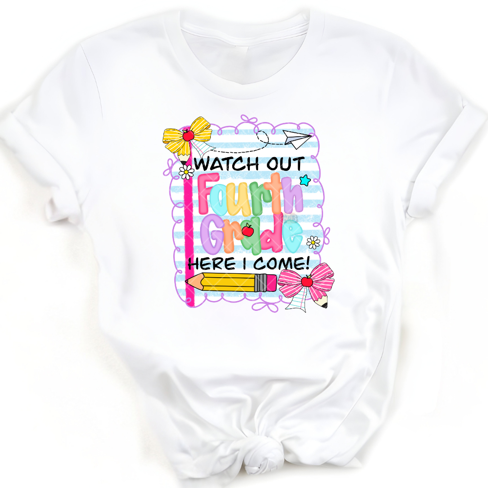 Watch Out Four Grade - Direct Print Film Transfer for T-Shirts, Cotton, Polyester & Blends - High-Quality Print