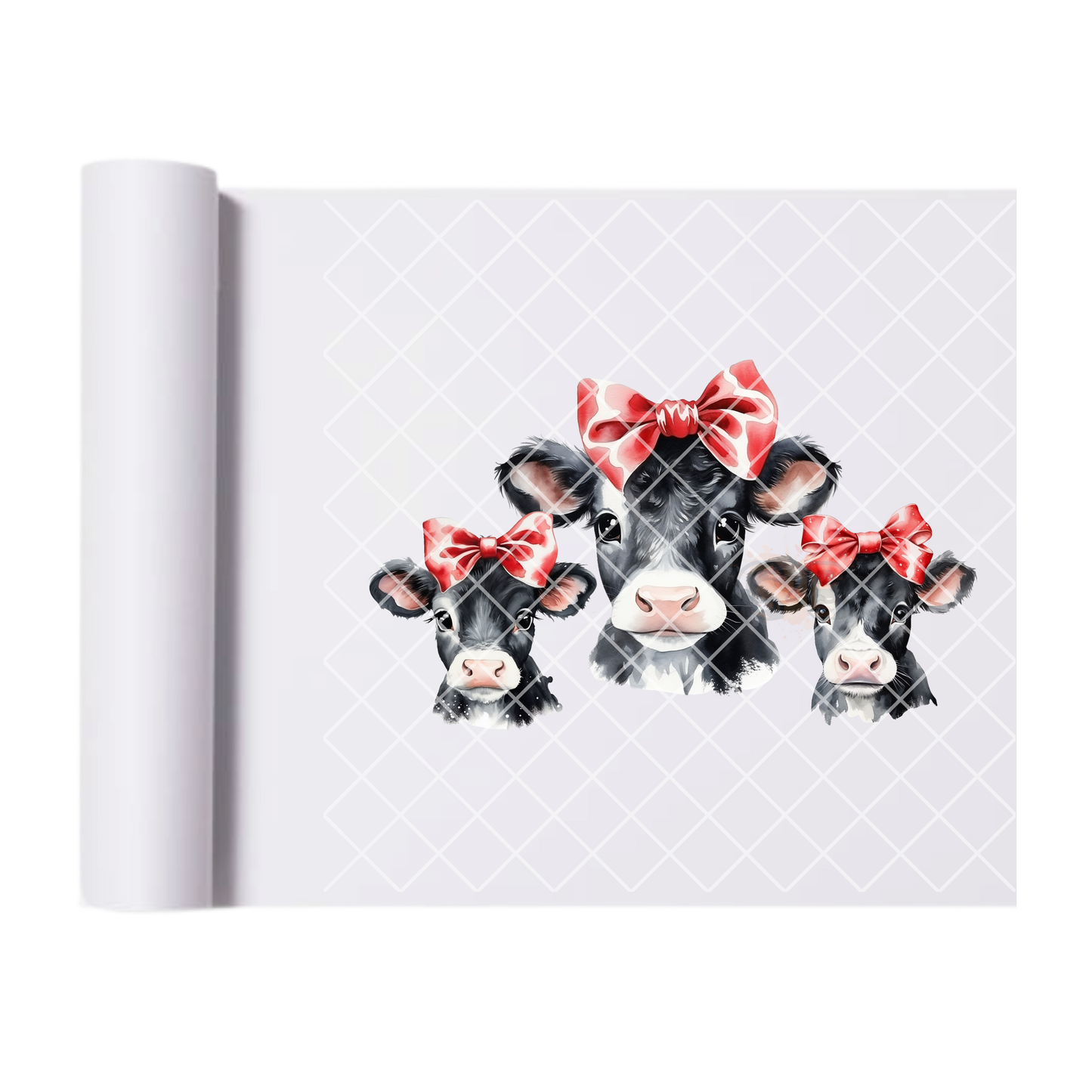 Cow trio with bows DTF transfer-high quality transfer for printing
