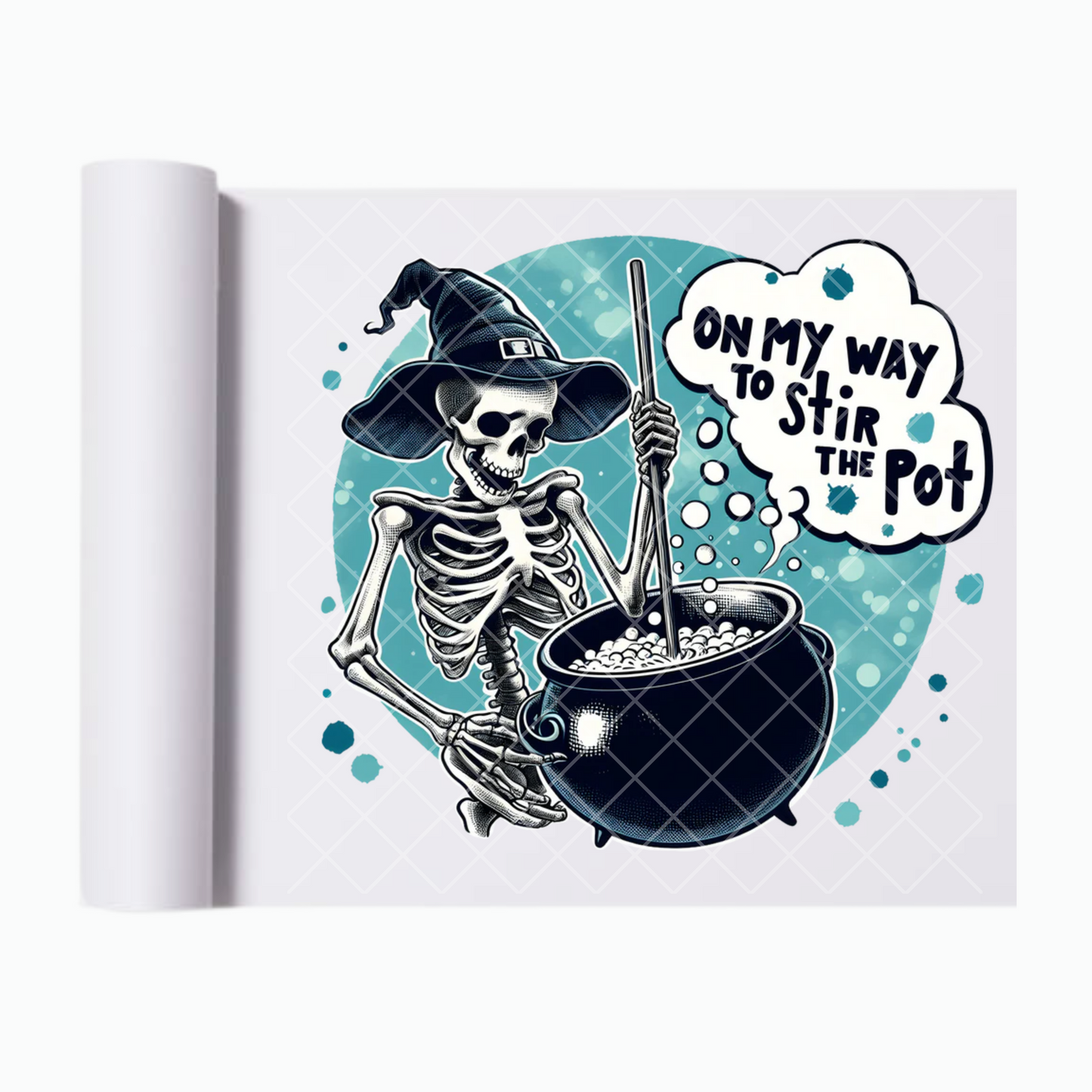 On My Way To Stir The Pot - Ready To Press Print Transfer for Apparel, Cotton, Polyester & Blends - High-Quality Print- Commercial Grade