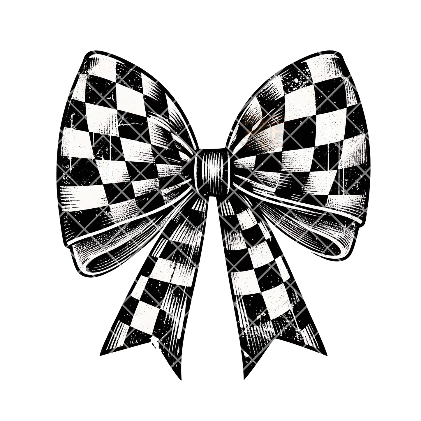 Checkered design bow PNG