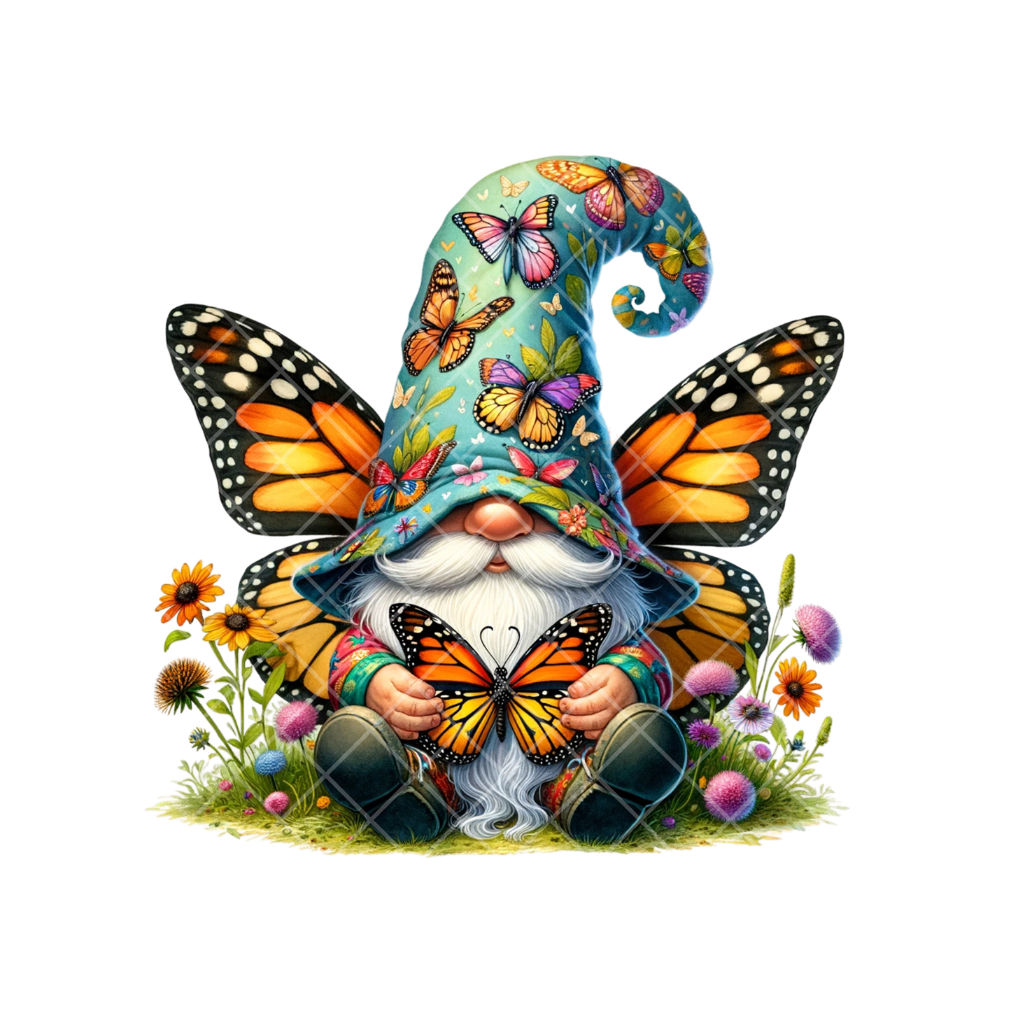 Butterfly Themed Gnome PNG