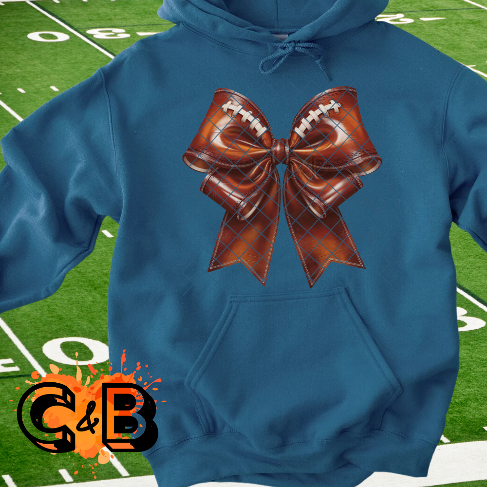 Football themed bow PNG