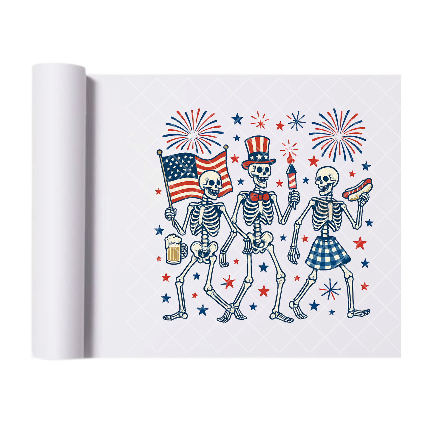 Party Hard July 4th - Direct Print Film Transfer for Trendy T-Shirts, Cotton, Polyester & Blends - High-Quality Print