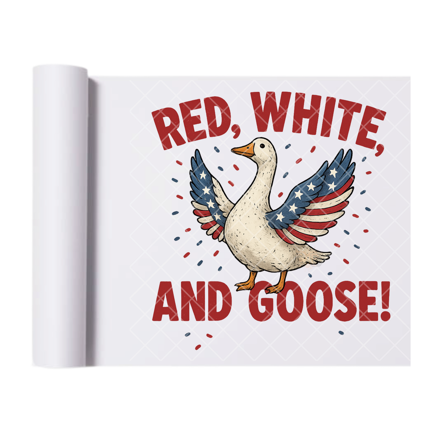 Red White And Goose - Direct Print Film Transfer for Trendy T-Shirts, Cotton, Polyester & Blends - High-Quality Print