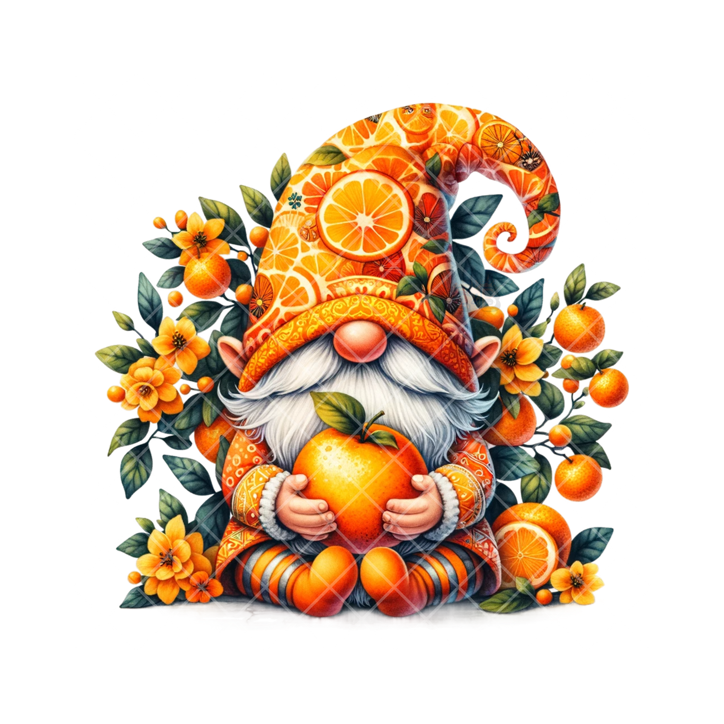 Orange Themed Gnome PNG