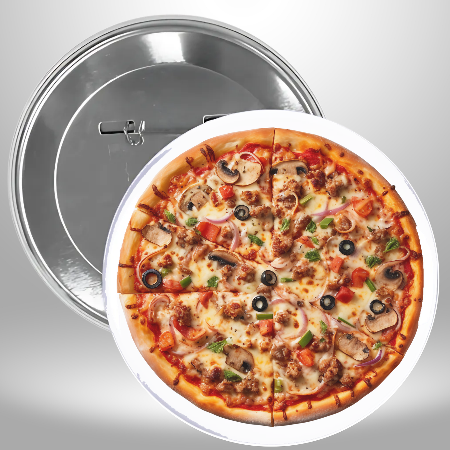 Supreme Pizza Pinback Button