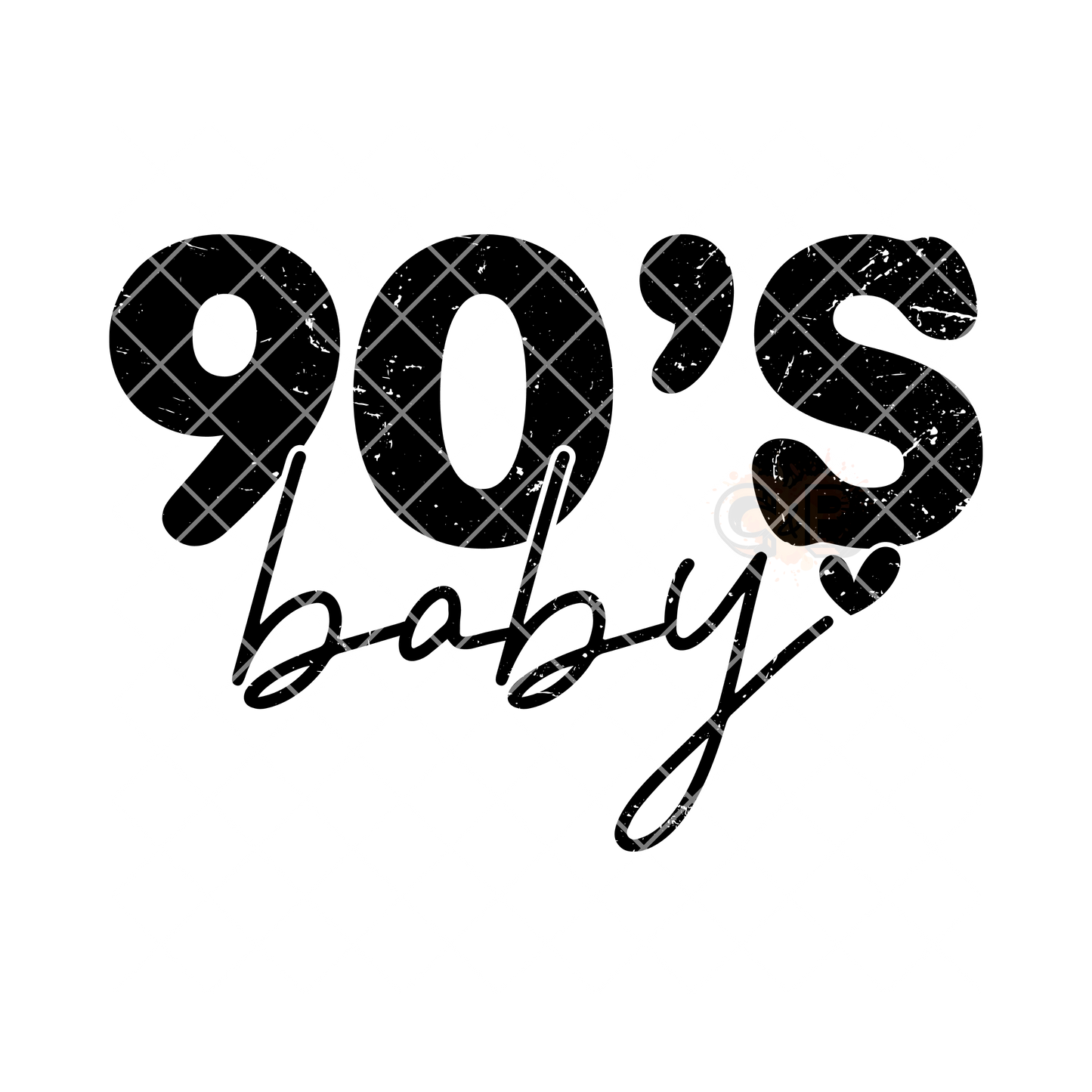 90s baby black font PNG