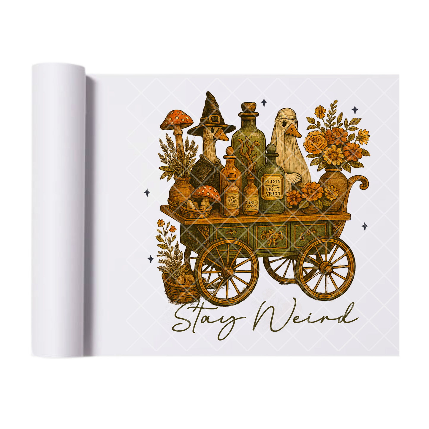 Stay Weird - Ready To Press Print Transfer for Apparel, Cotton, Polyester & Blends - High-Quality Print- Commercial Grade