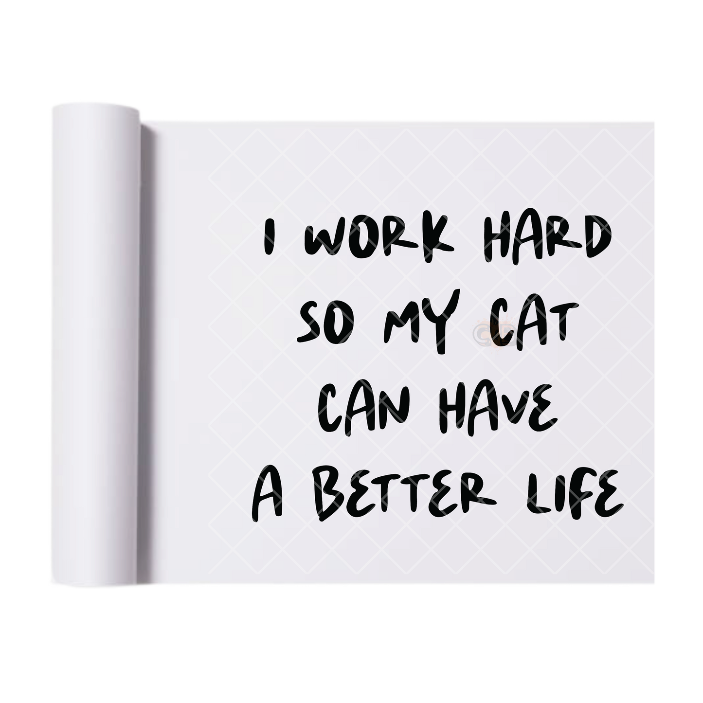 My Cat Has A Better Life - Direct Print Film Transfer for T-Shirts, Cotton, Polyester & Blends - High-Quality Print
