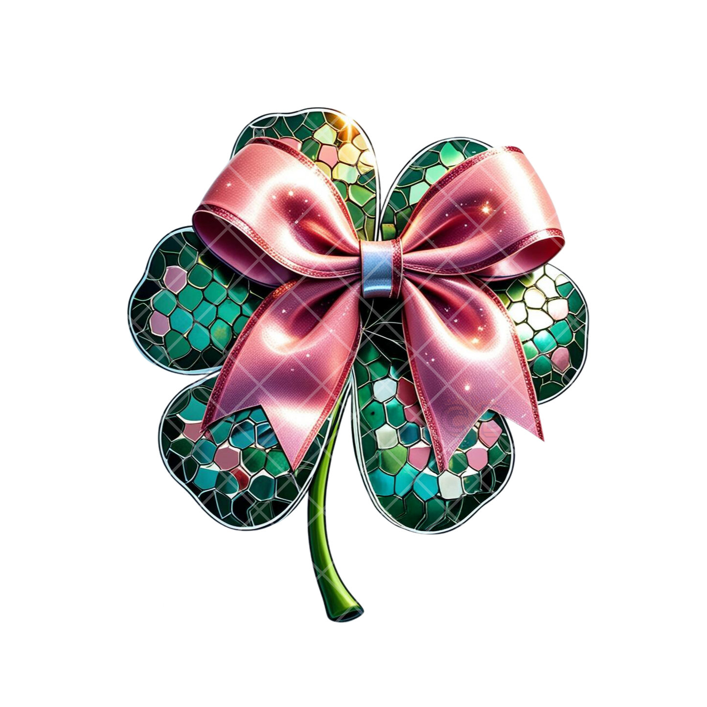 Glam Disco Clover With Bow PNG