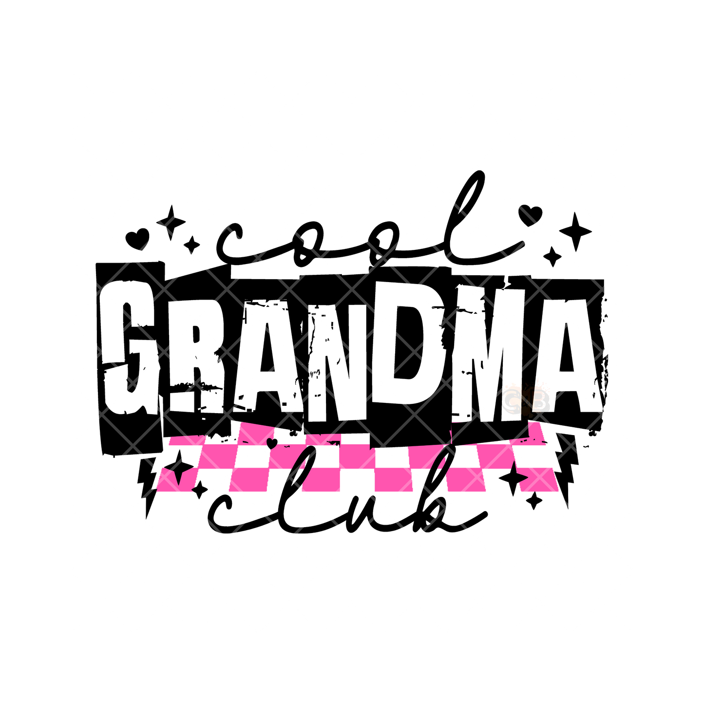 Pink Checkered Grandma Club PNG