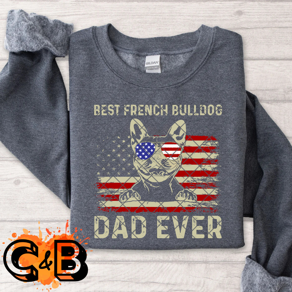 Bulldog dad American flag PNG