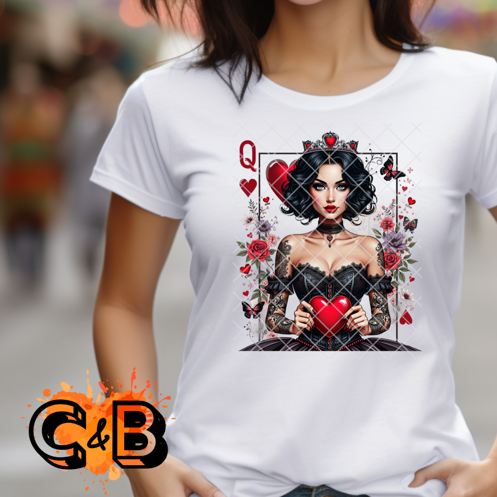 Queen valentine card brunette PNG