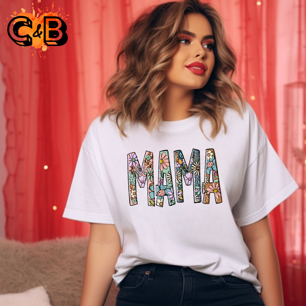 Spring flowers mama illustration DTF transfer-high quality transfer for printing