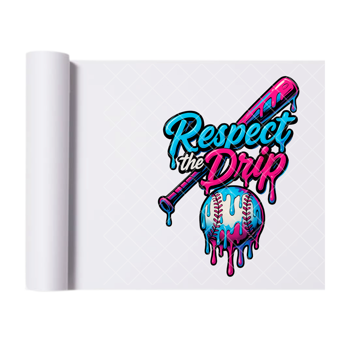 Respect The Drip Baseball League - Direct Print Film Transfer for T-Shirts, Cotton, Polyester & Blends - High-Quality Print