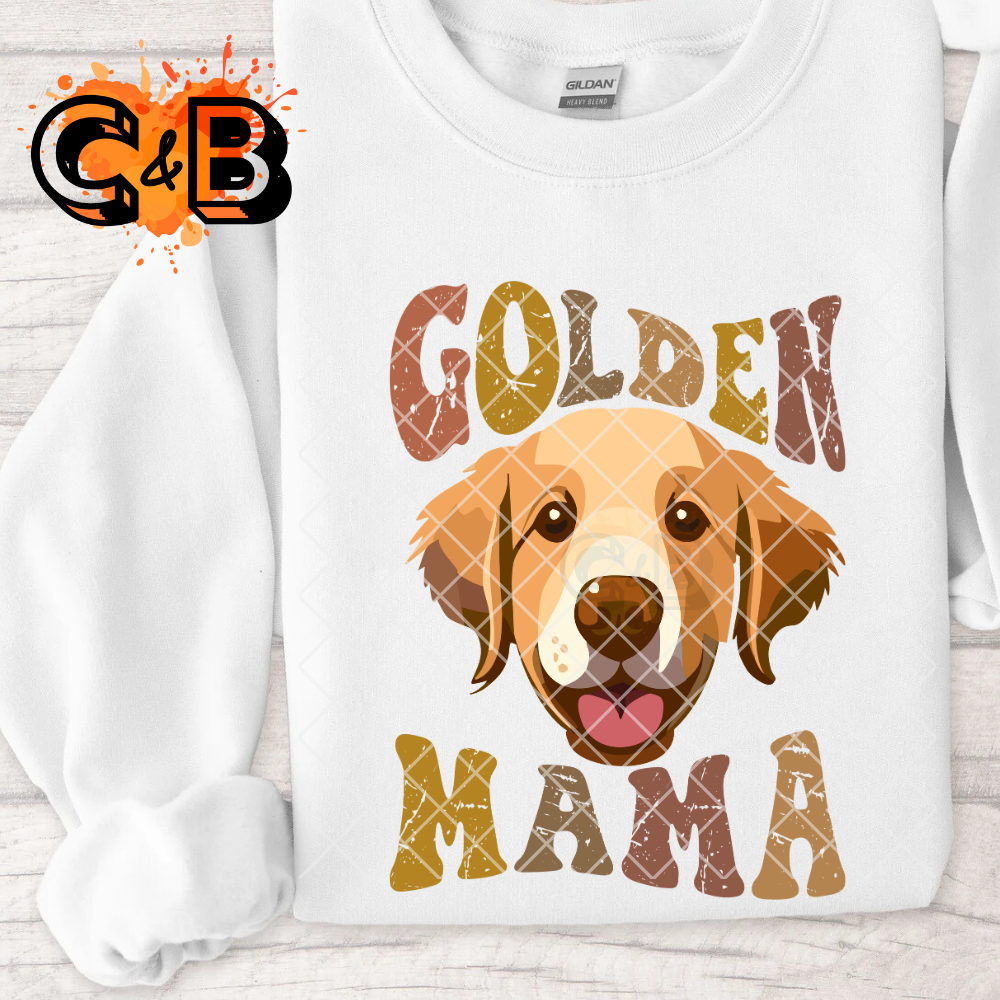Golden mom pup PNG