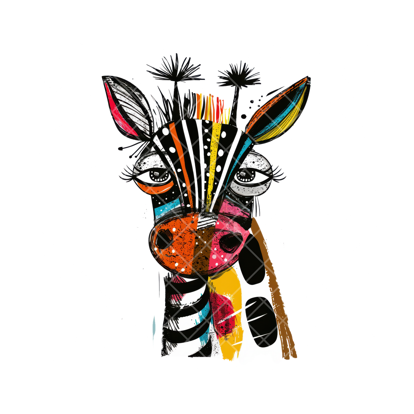 Zebra Art Painting PNG