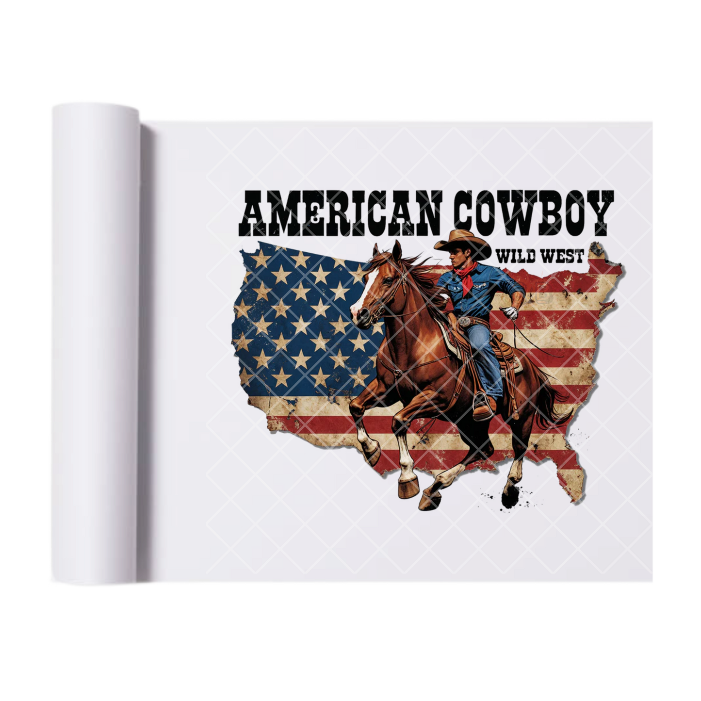 American Cowboy Wild West - Direct Print Film Transfer for Trendy T-Shirts, Cotton, Polyester & Blends - High-Quality Print