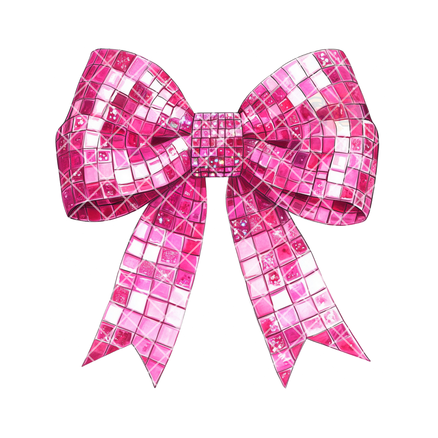 Pink disco bow PNG
