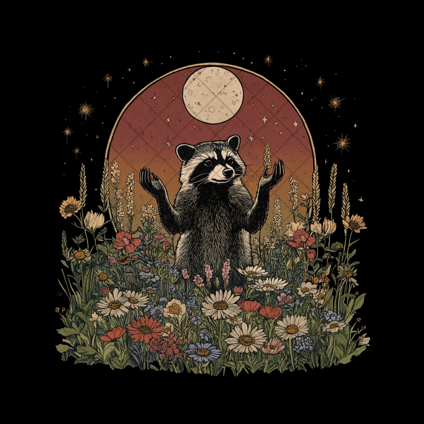 Spiritual Raccoon - PNG File