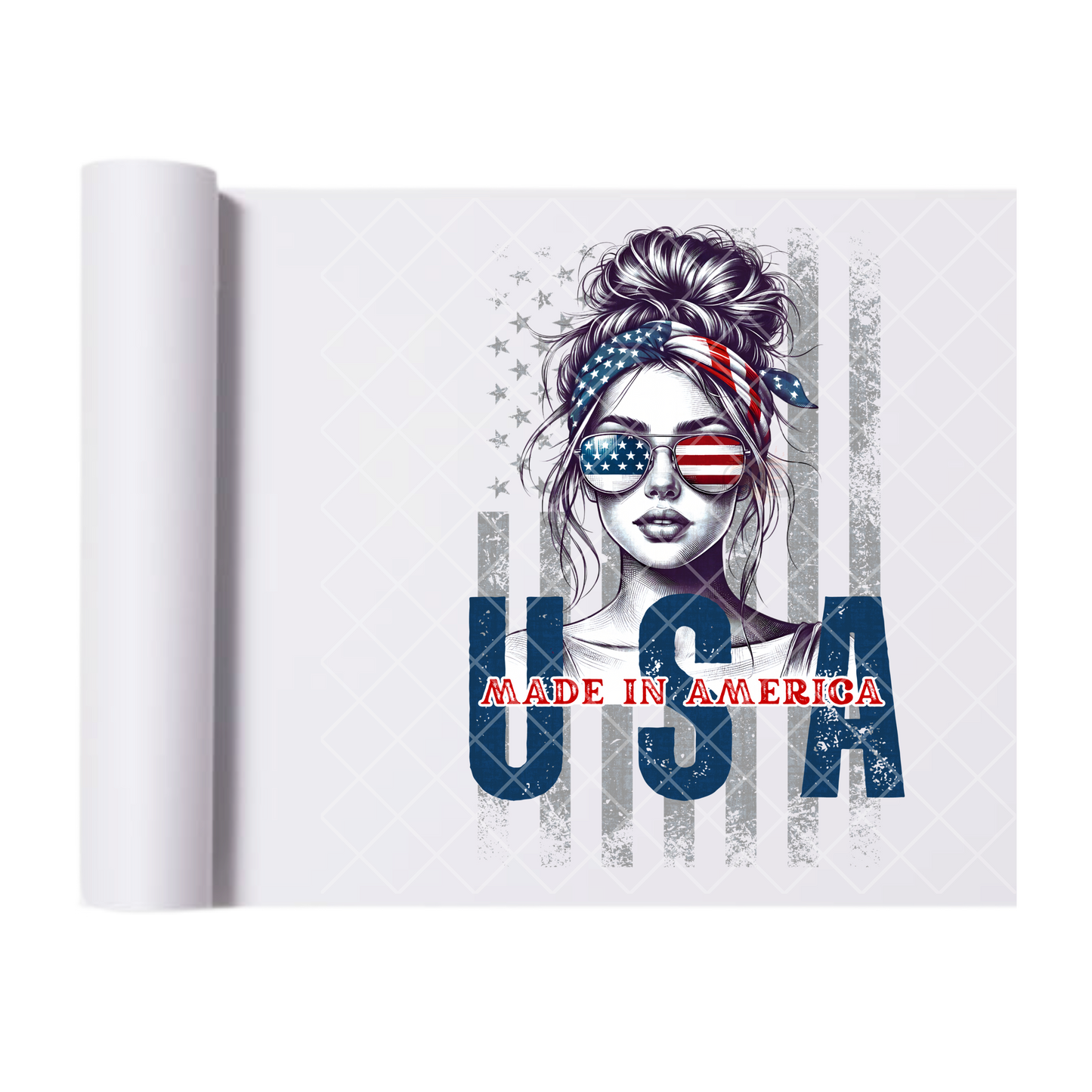 Made In America Babe - Direct Print Film Transfer for Trendy T-Shirts, Cotton, Polyester & Blends - High-Quality Print