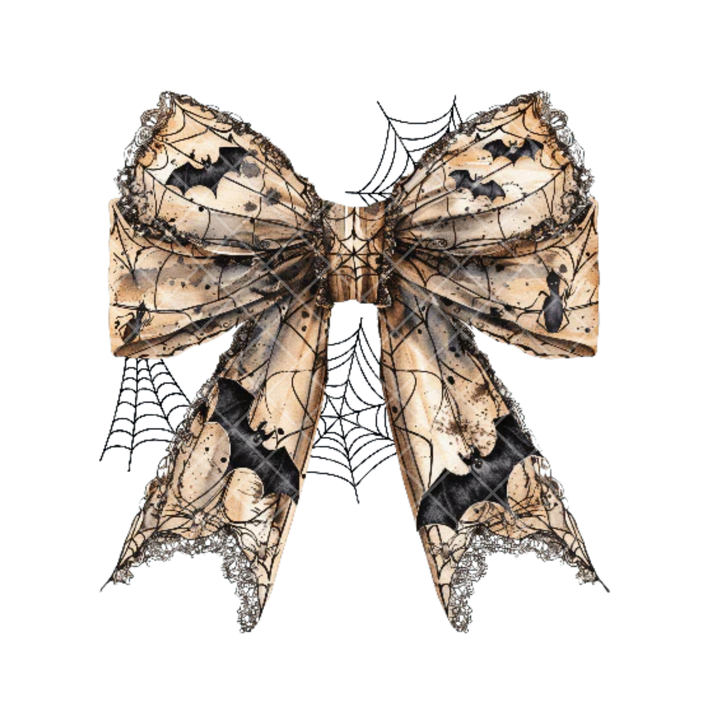 Haunted Halloween Bow Webs PNG File