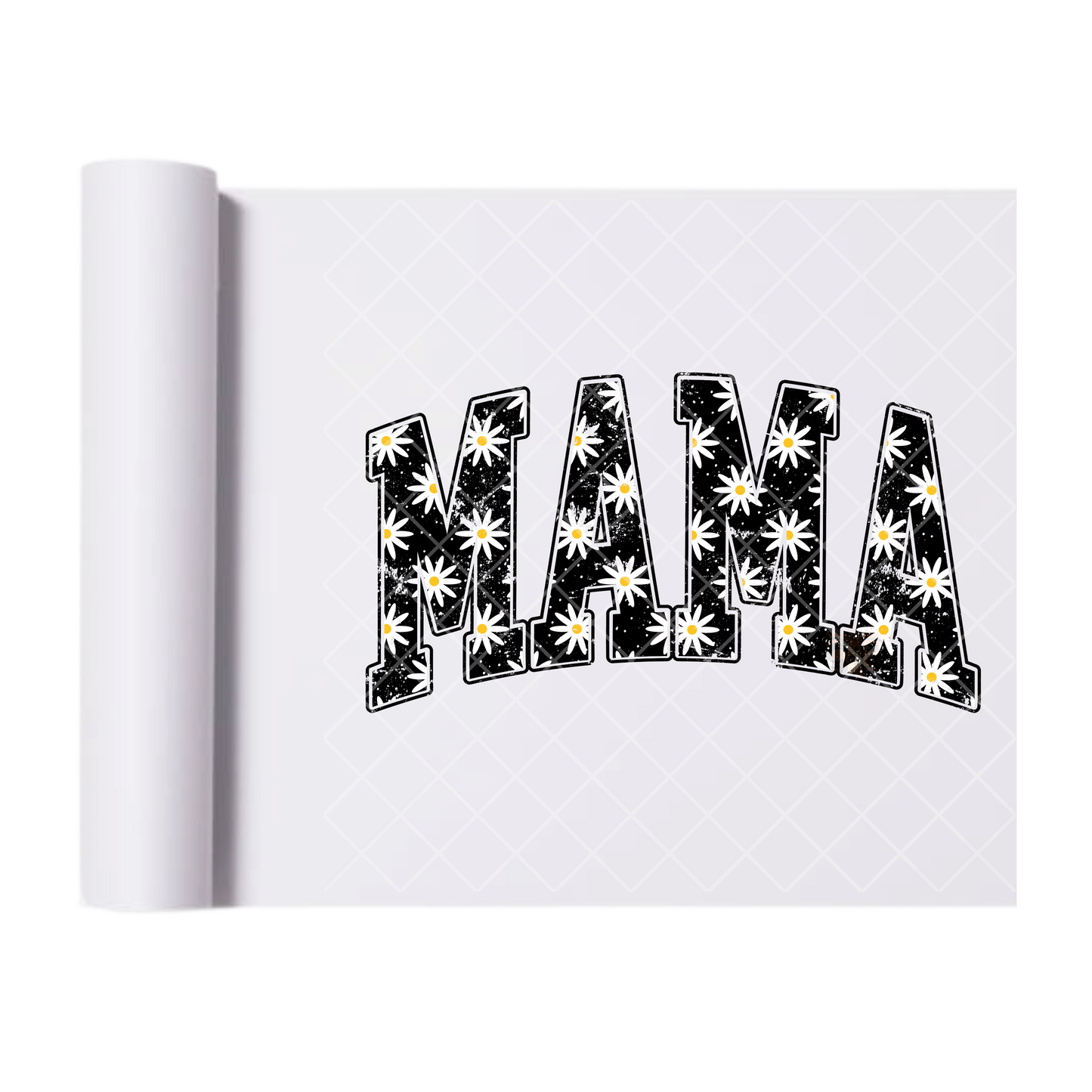 Mama Daisy Black Inlay - Direct Print Film Transfer for T-Shirts, Cotton, Polyester & Blends - High-Quality Print