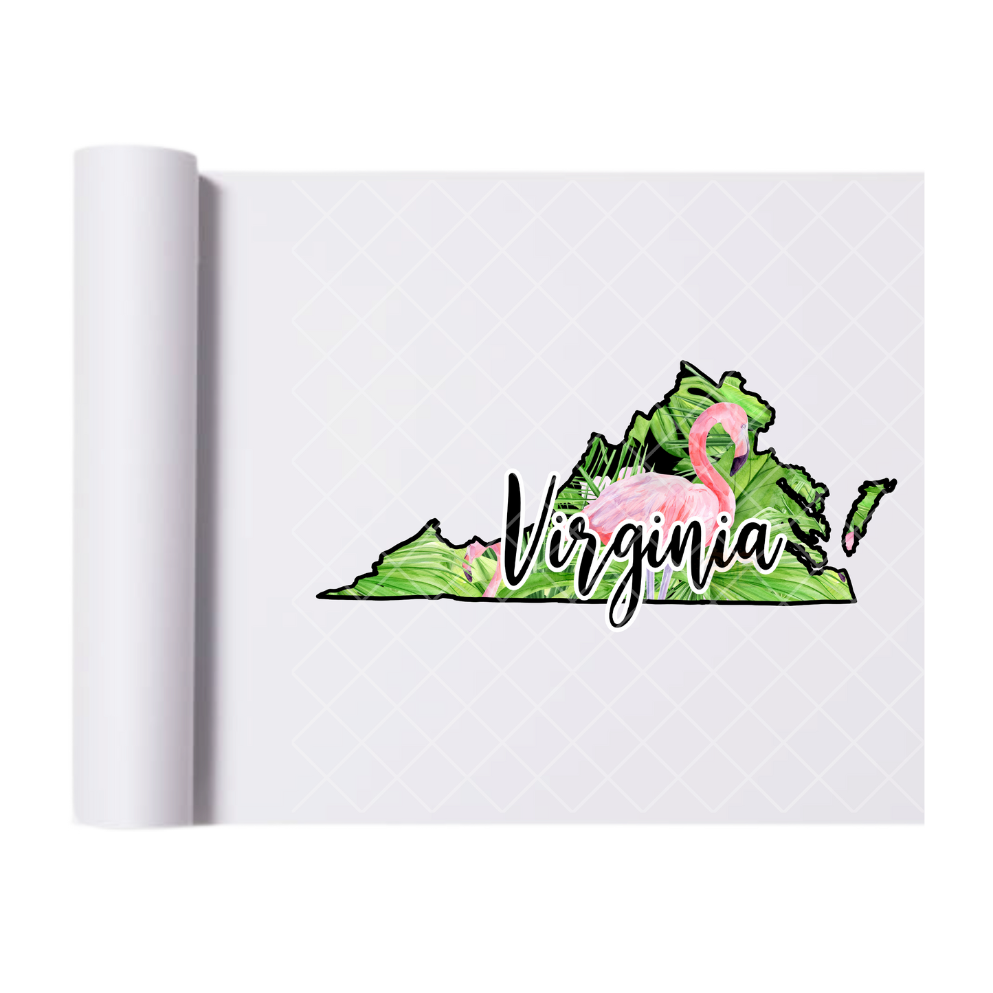 Virginia Green Flamingo - Direct Print Film Transfer for Trendy T-Shirts, Cotton, Polyester & Blends - High-Quality Print