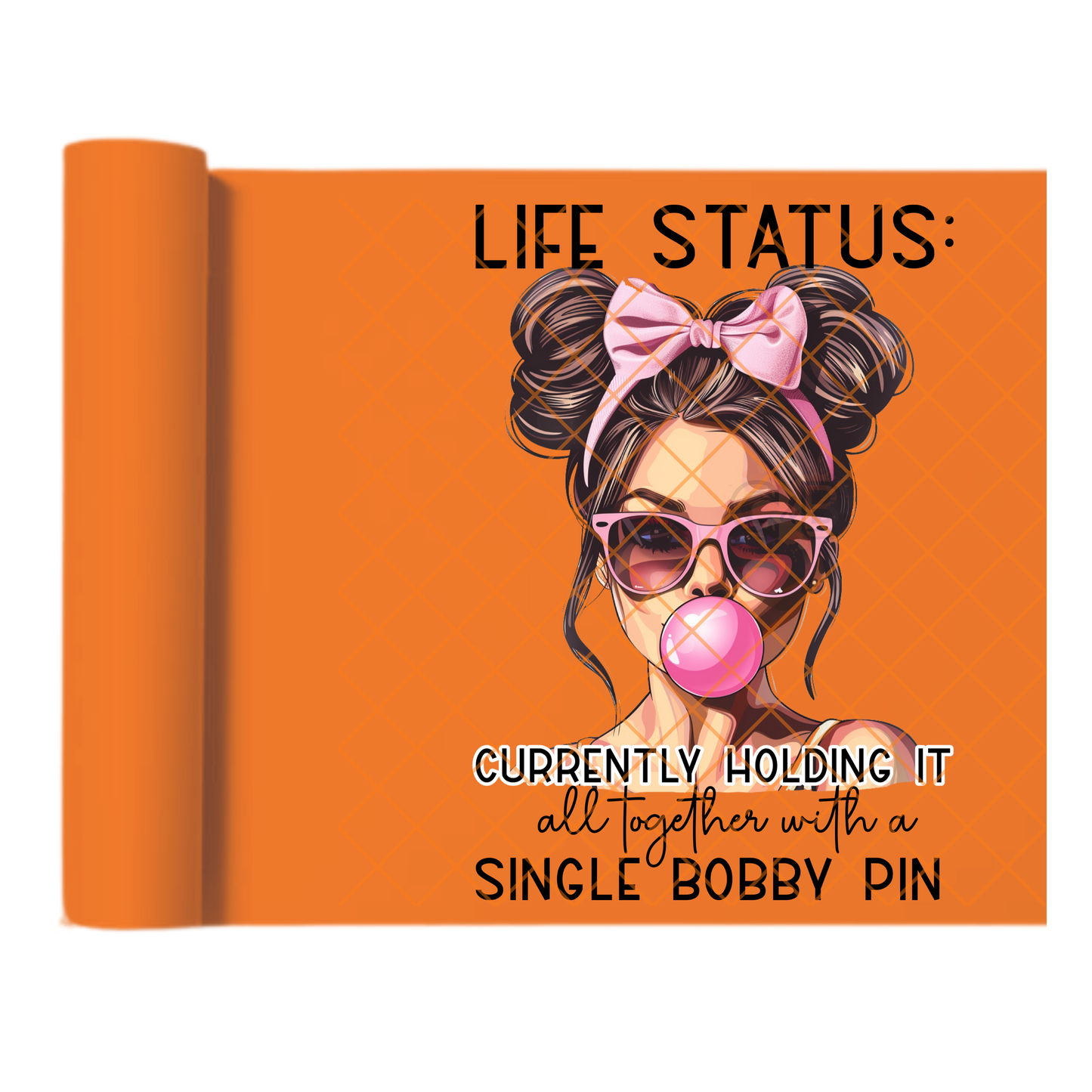 Life status bubble gum girl DTF film t shirt transfer