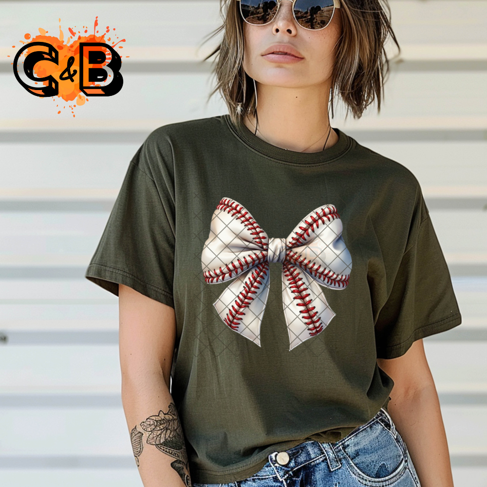 Baseball Bow Hard Stitch PNG