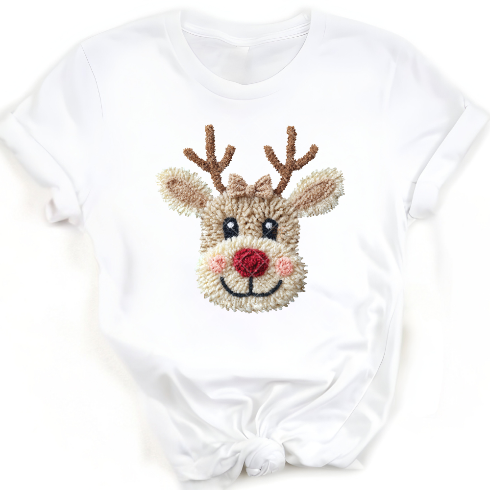 Rudolph Reindeer Faux Crochet PNG File