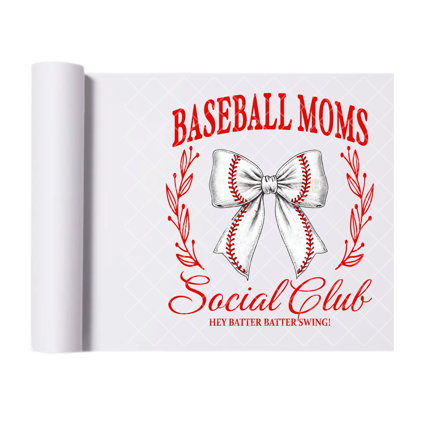 Baseball Moms Social Club - Direct Print Film Transfer for T-Shirts, Cotton, Polyester & Blends - High-Quality Print