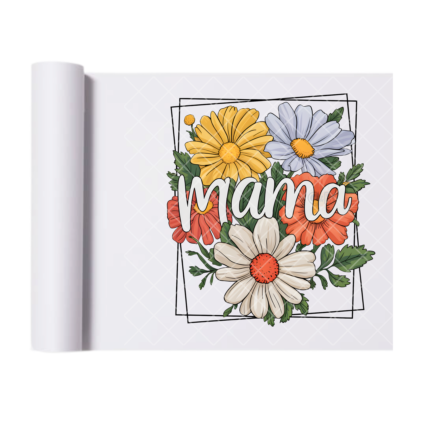 Mama Wildflowers Frame - Direct Print Film Transfer for T-Shirts, Cotton, Polyester & Blends - High-Quality Print