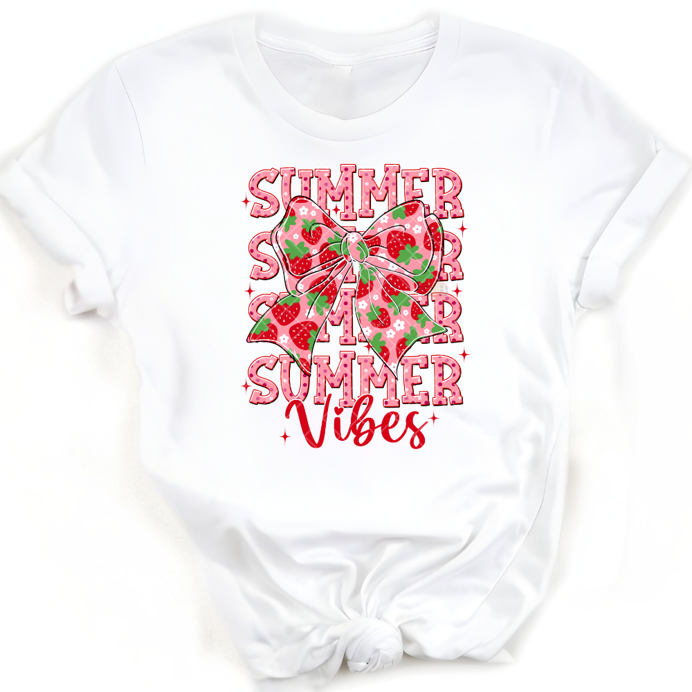 Strawberry Summertime Vibe Bow PNG