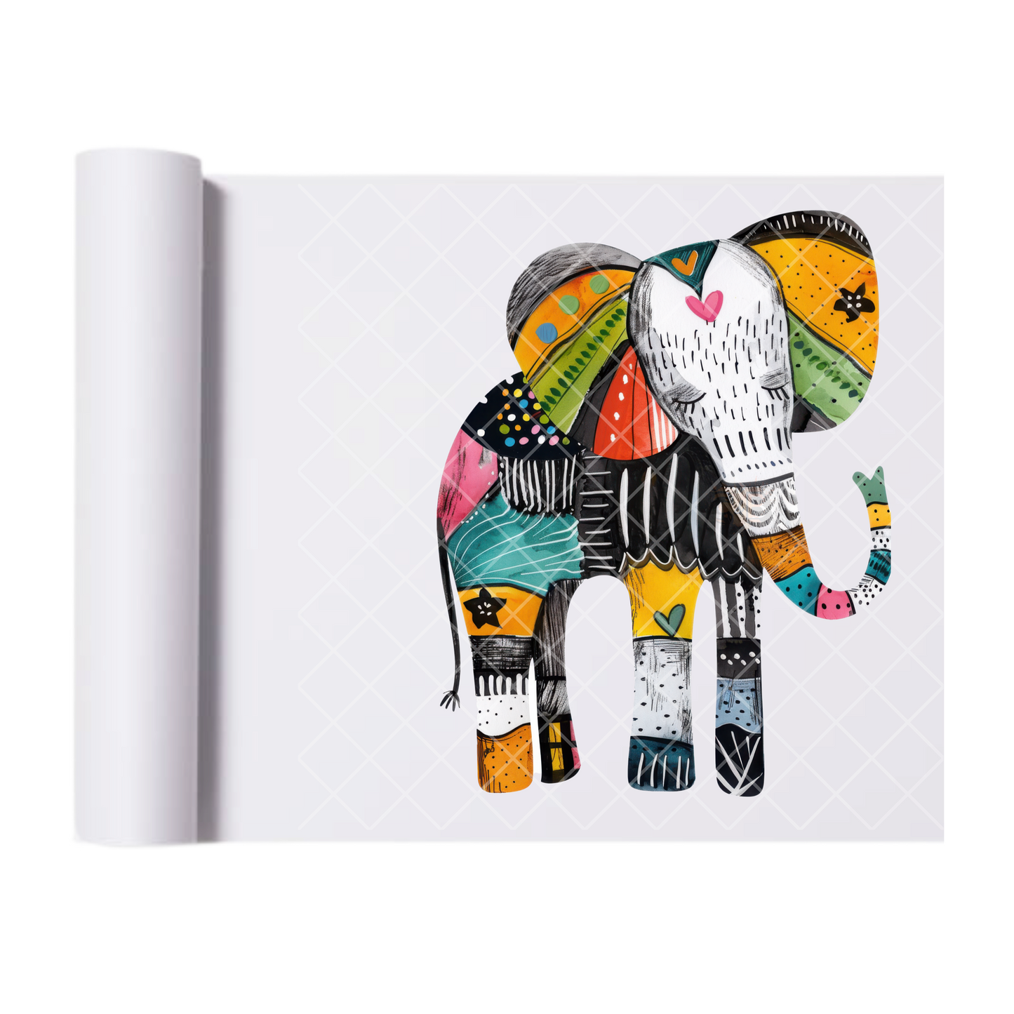 Elephant Art Painting - Direct Print Film Transfer for Trendy T-Shirts, Cotton, Polyester & Blends - High-Quality Print