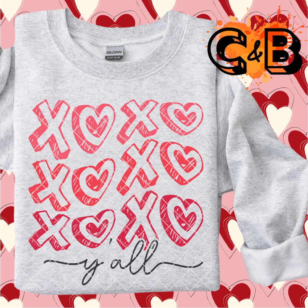 Xoxo yall pink scribble PNG