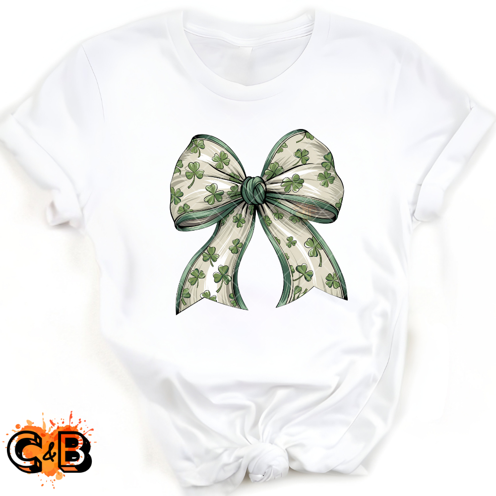 Green Lining Clover Bow PNG