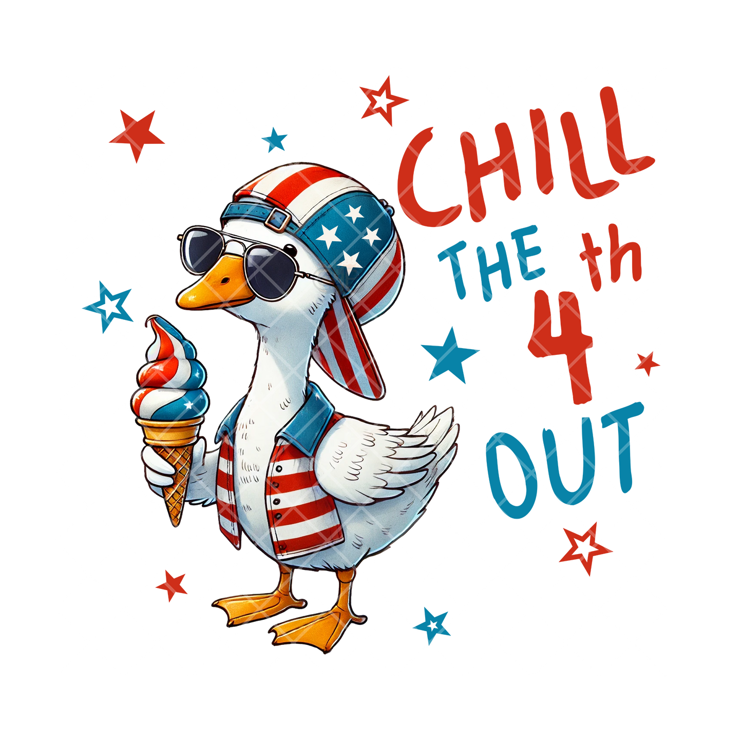 Chill The 4th Out Duck PNG
