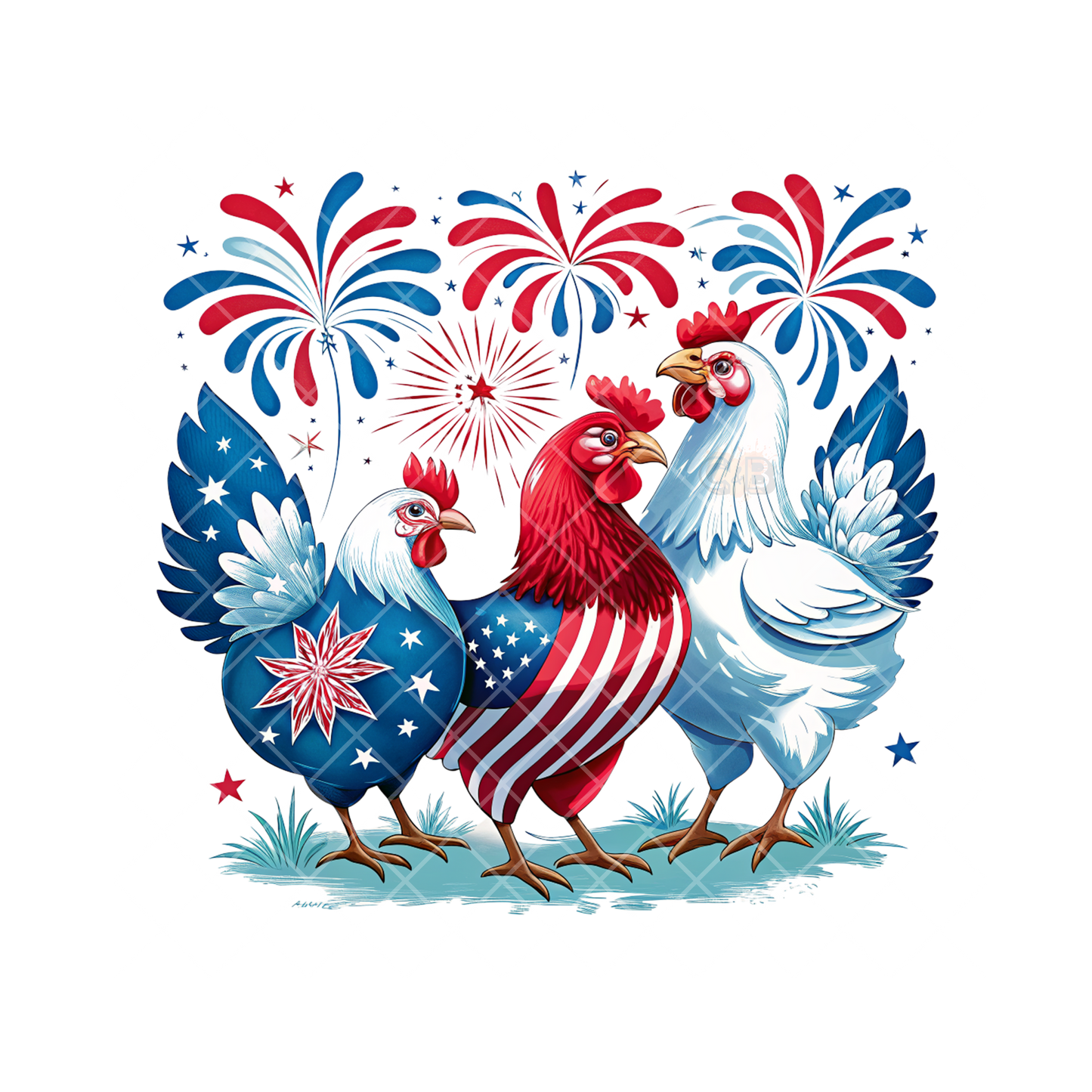 Rooster Patriot Celebration PNG