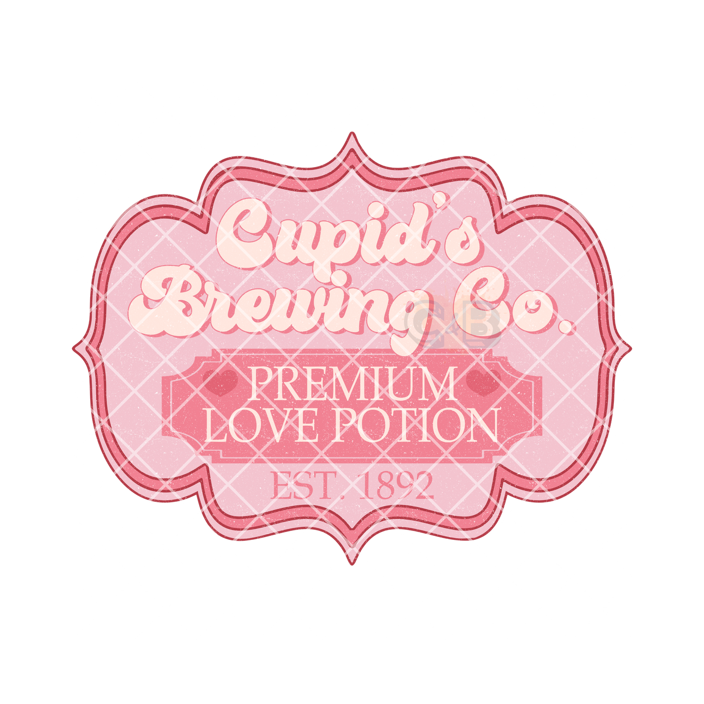 Cupid brewing potion faux logo PNG