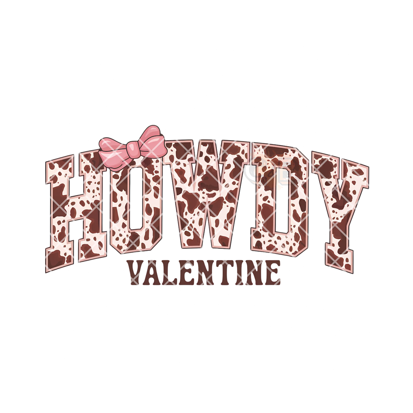 Howdy cowprint pink bow PNG